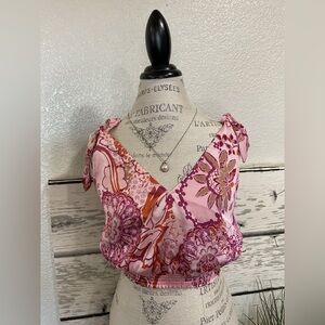 Free People Floral Cropped Top